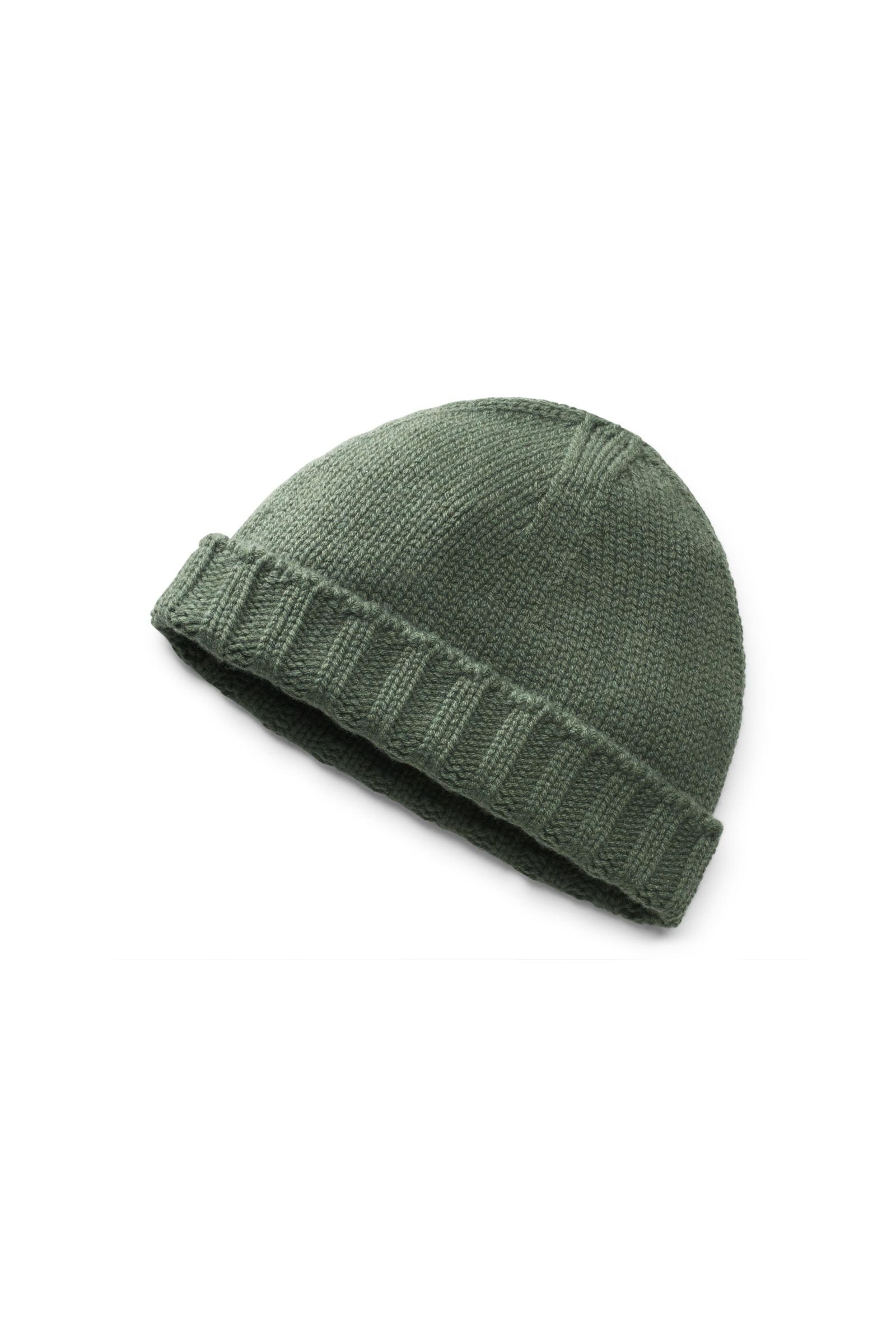 Cashmere Mütze graugrün