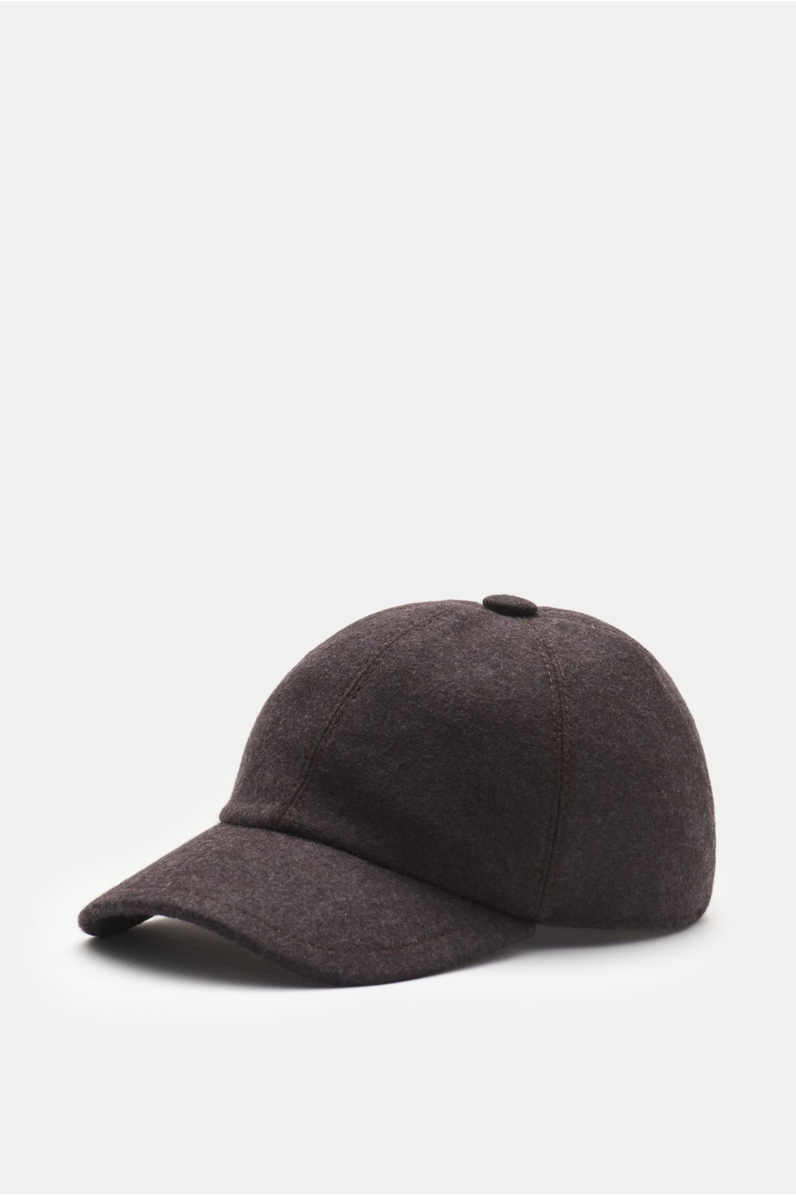Cashmere baseball cap dark brown