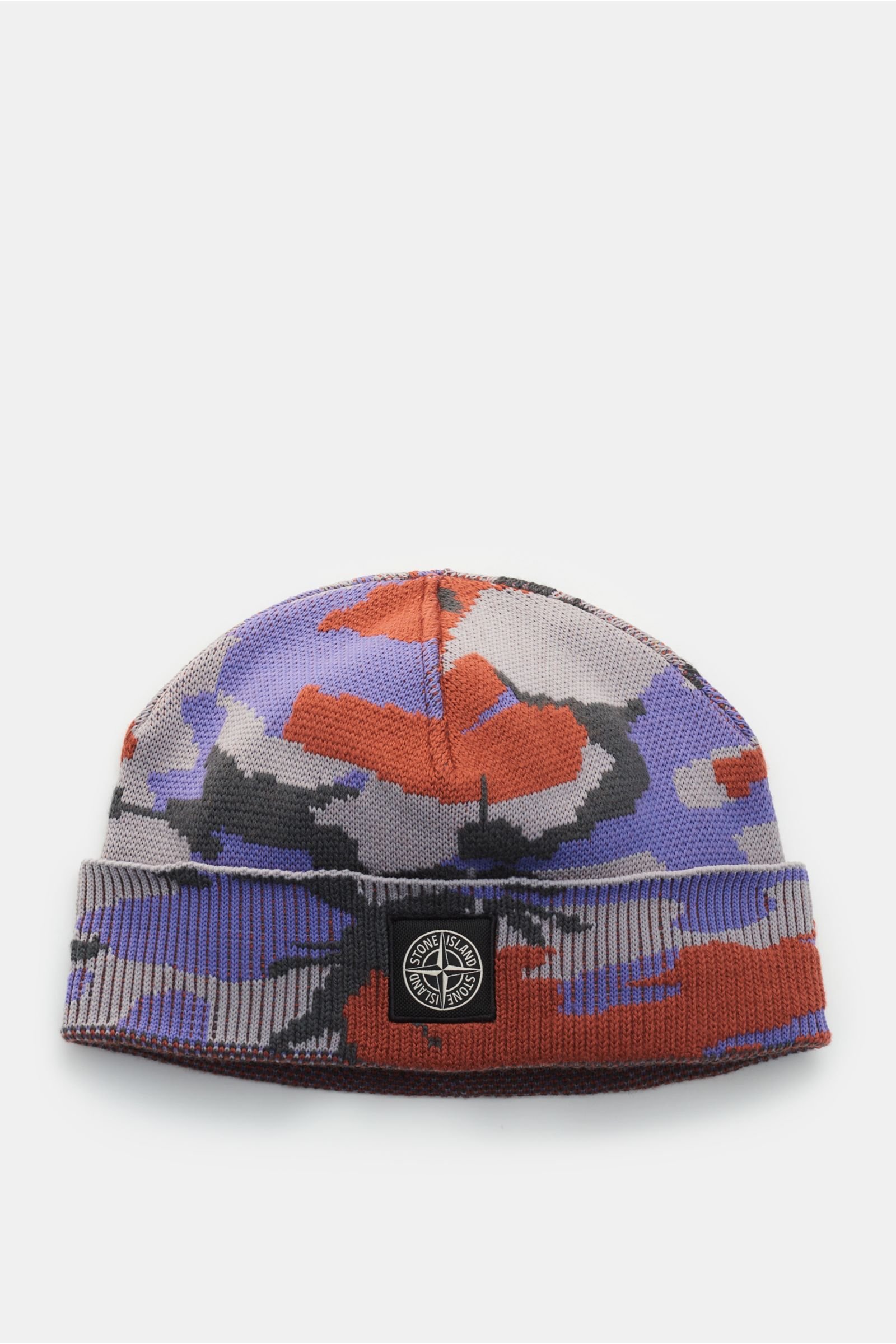 Mütze hellgrau/rostbraun/violett gemustert
