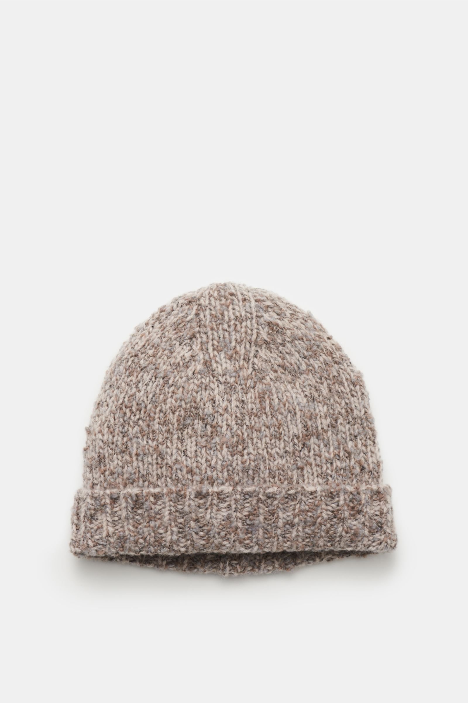 Wool beanie 'Handknit Hat' grey-brown/beige