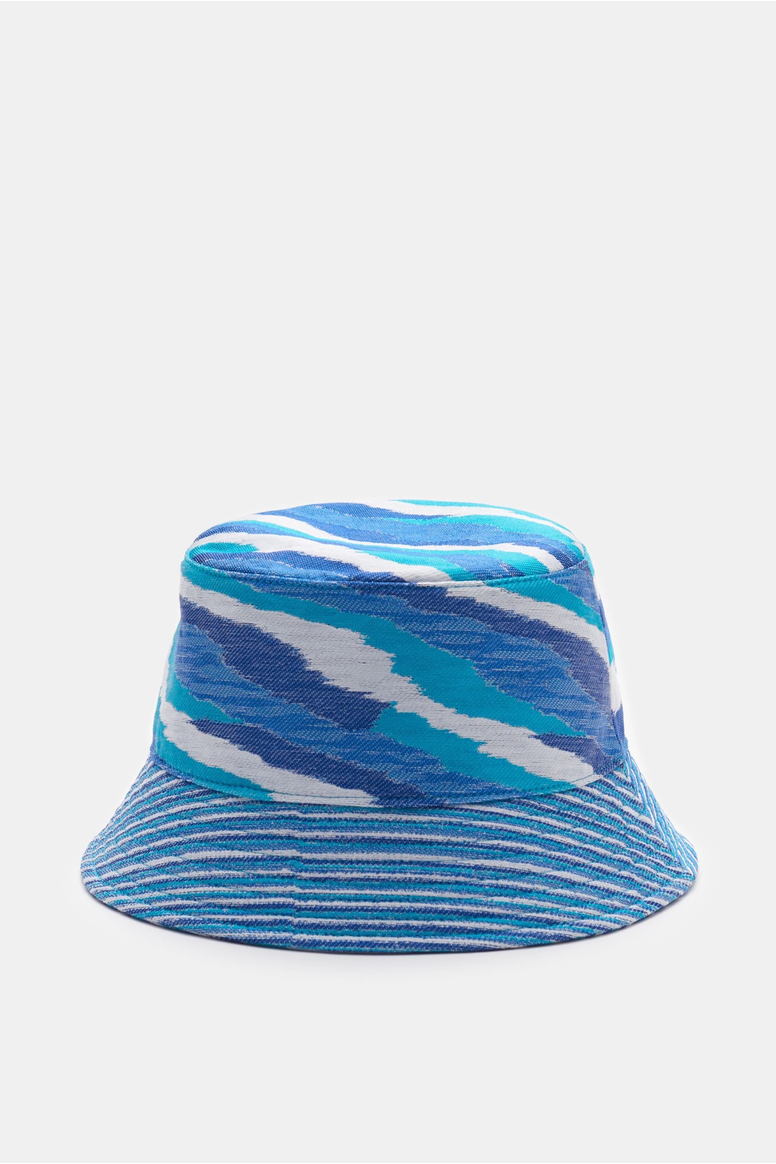 Bucket hat off-white/blue/turquoise patterned