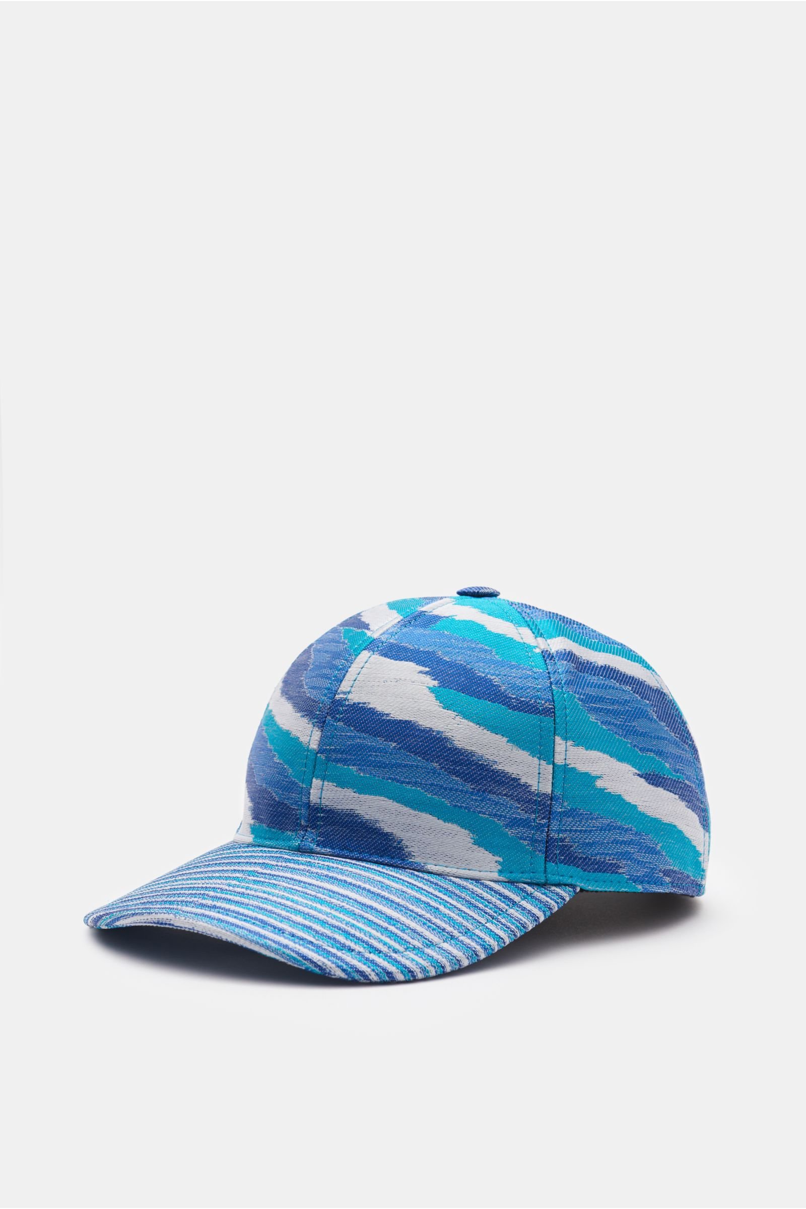 Baseball cap off-white/blue/turquoise patterned