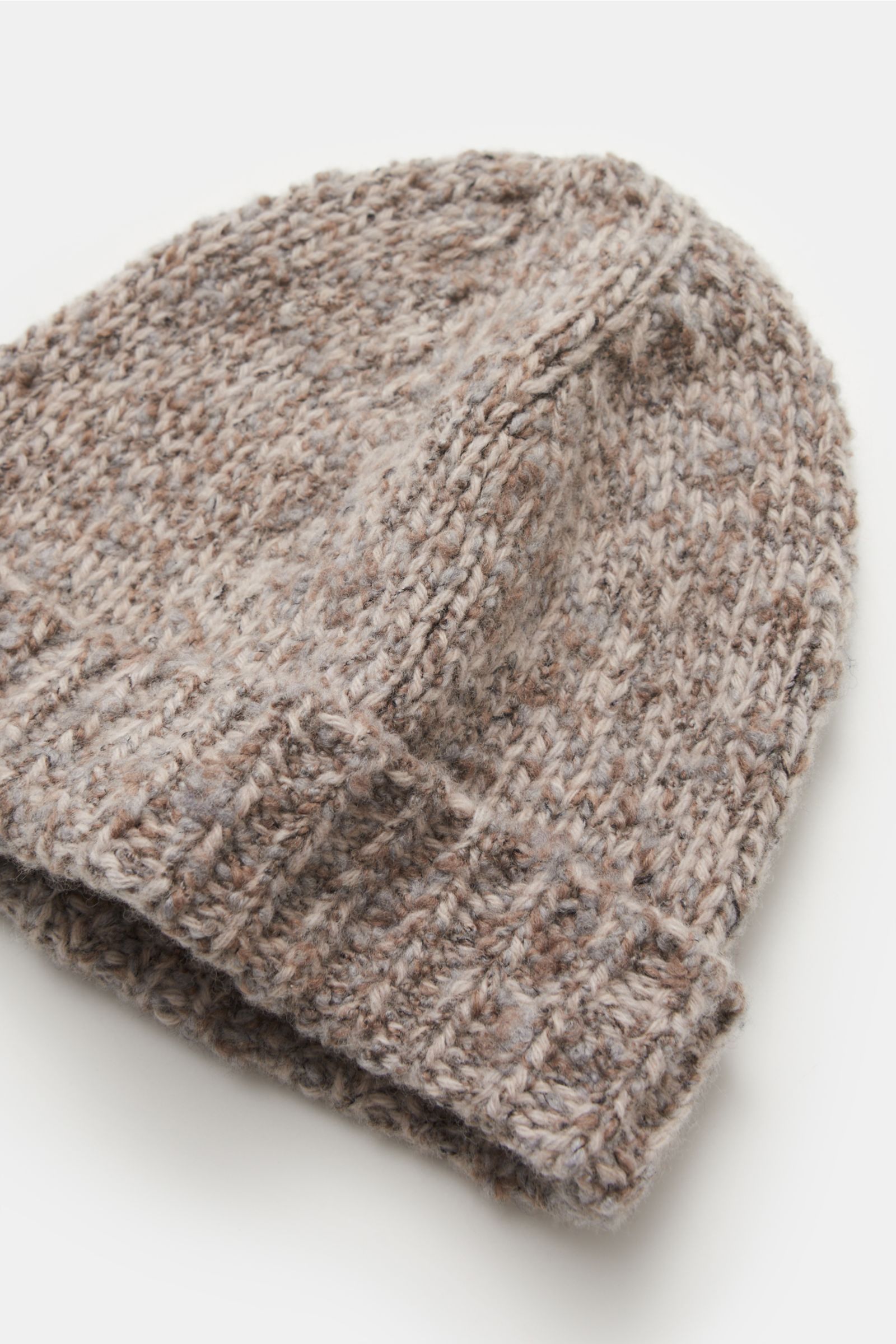 04651/ A trip in a bag Wollmütze 'Handknit Hat' graubraun/beige