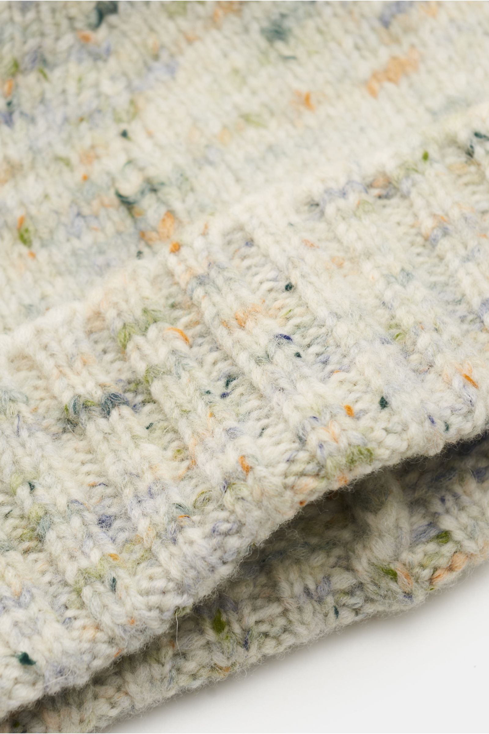 04651/ A trip in a bag Mütze creme/rauchblau/grün meliert