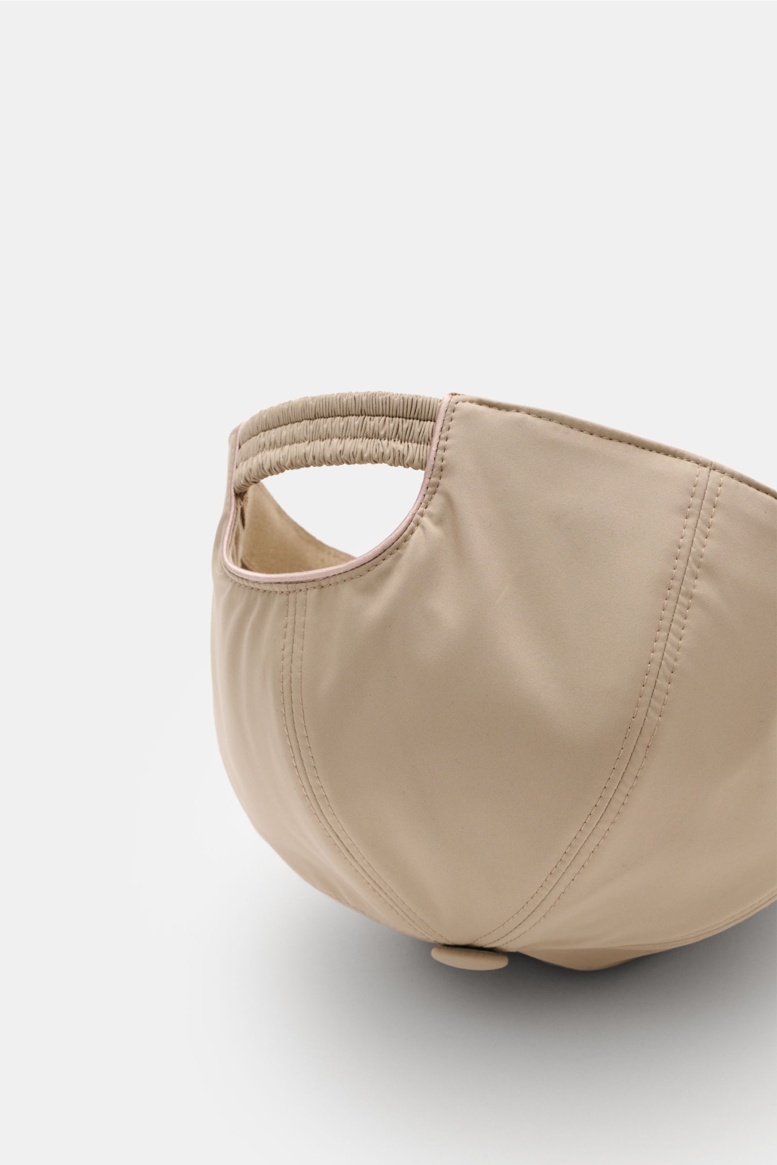 Aurélien Baseball-Cap beige von hinten schräg oben, sportive Eleganz, Microfaser, gebogener Schirm, Six-Panel, Baumwollfutter.