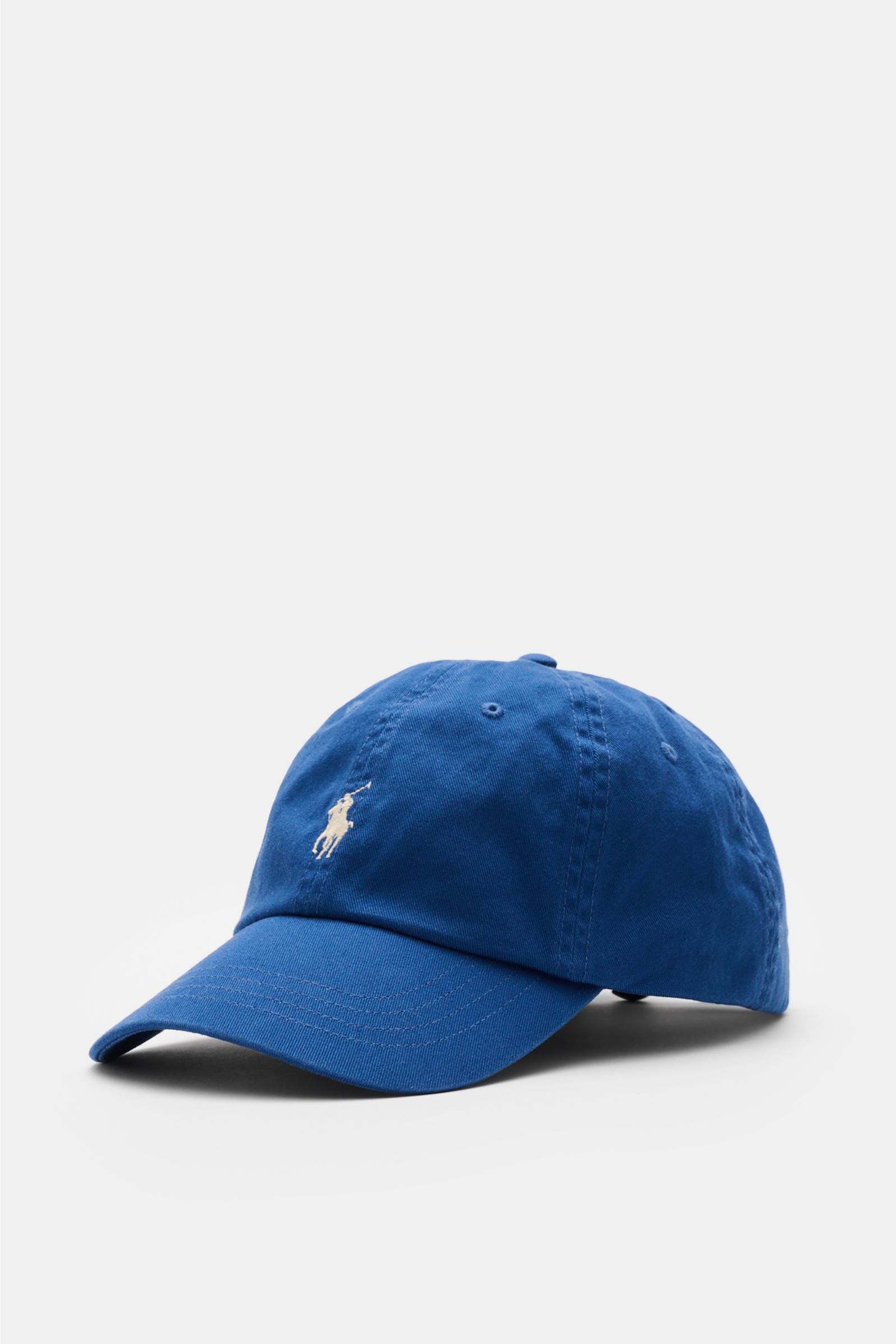 Polo Ralph Lauren Baseball-Cap dunkelblau shown from a front angle, made of pure cotton with classic six-panel design, logo stitching on front, and adjustable closure. Lässige Looks: Die Baseball-Cap von POLO RALPH LAUREN überzeugt als vielseitiges Access