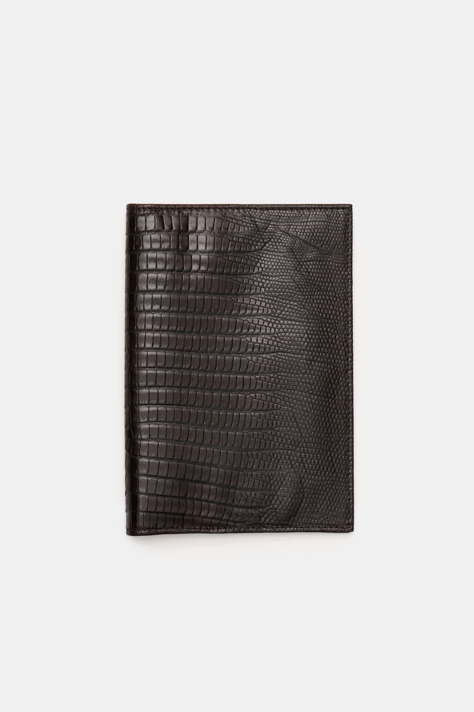 Snakeskin passport cover dark brown