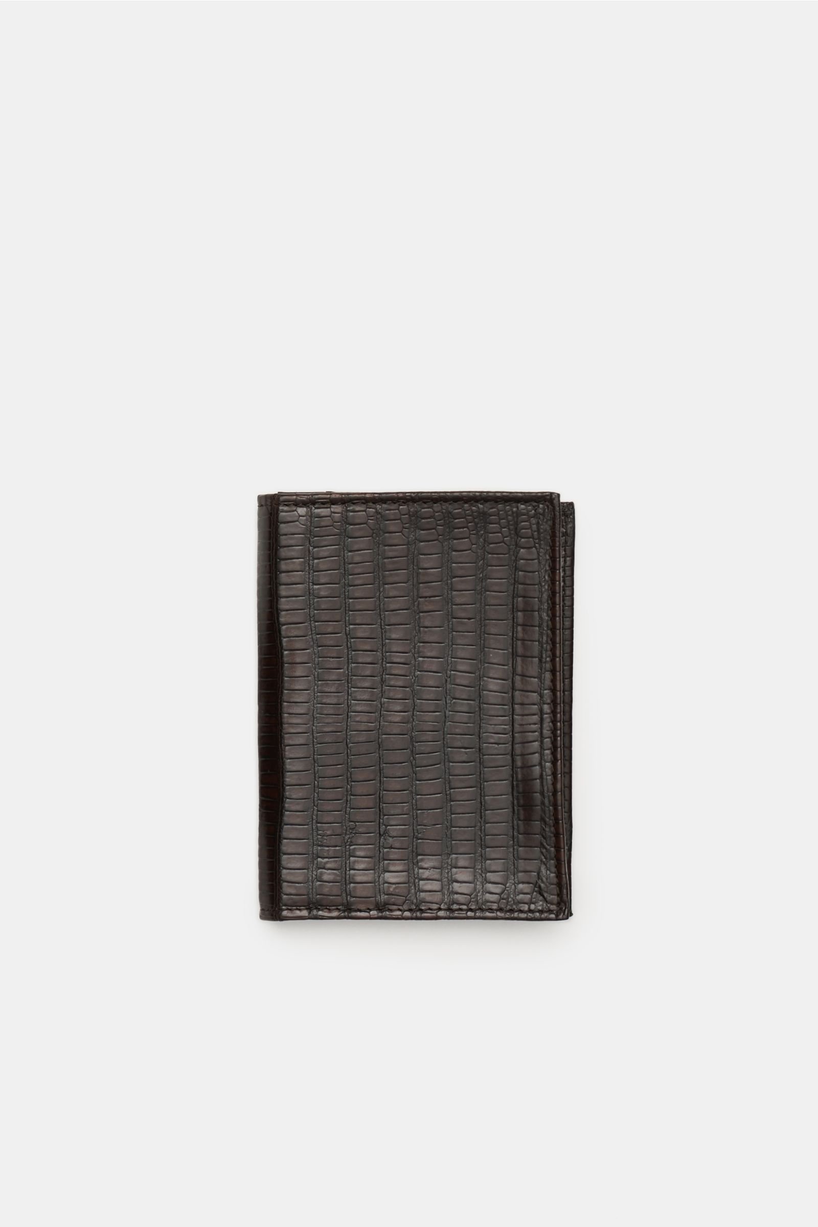 Snakeskin credit card holder dark brown