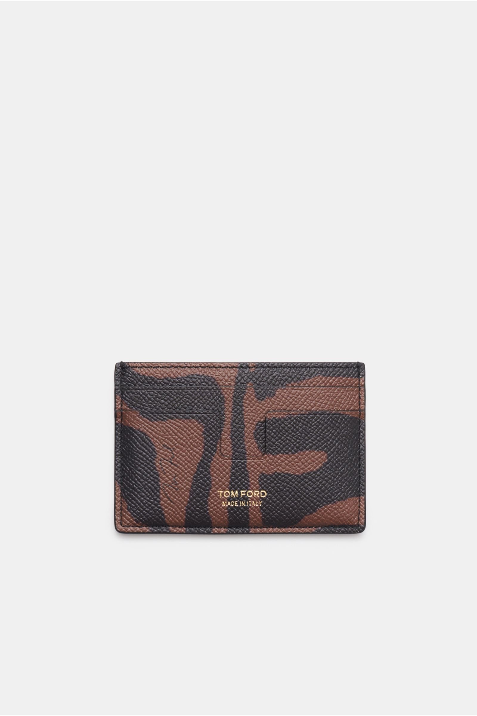 Credit card holder black/brown patterned