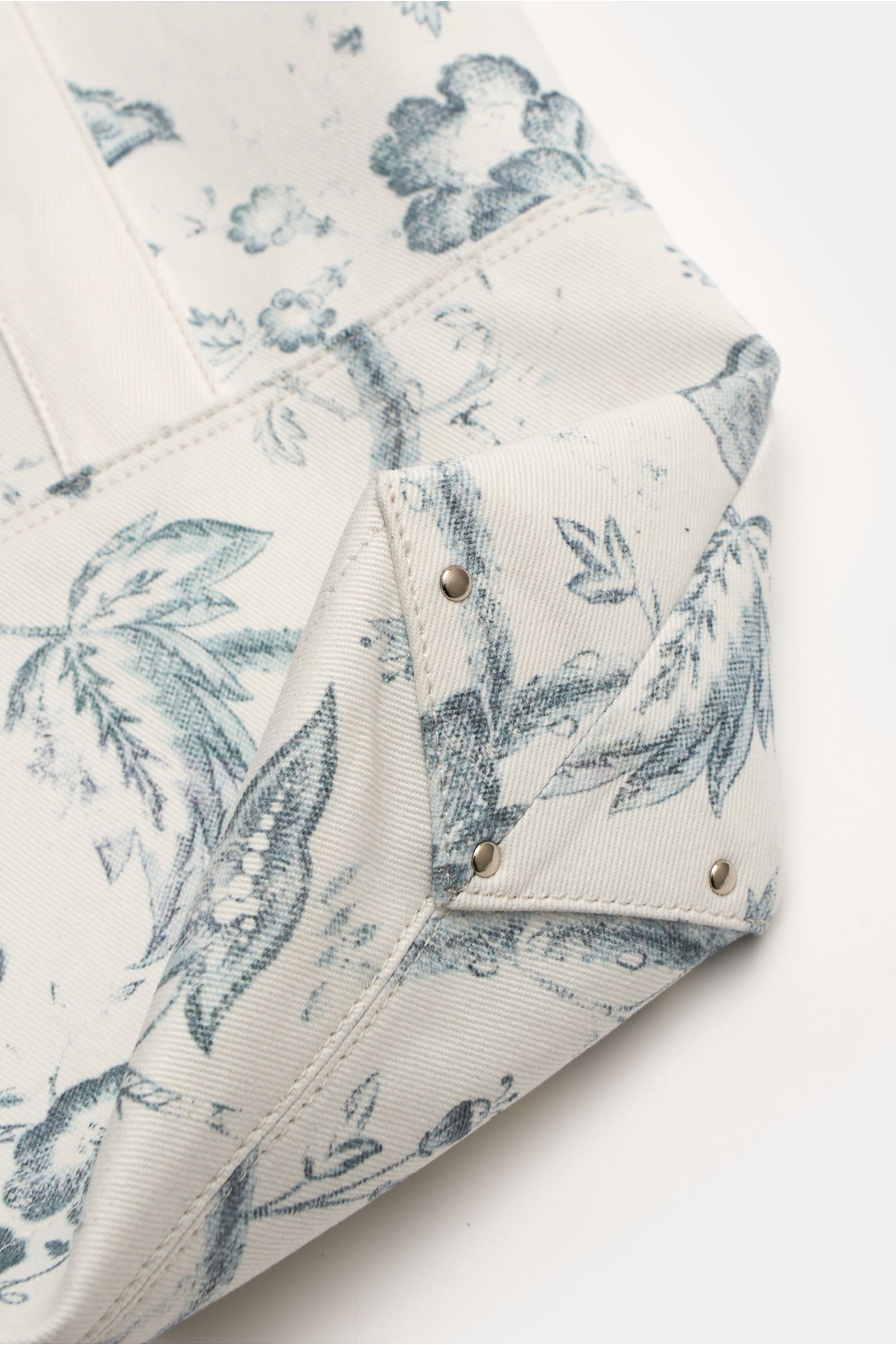 Erdem Denim Tote Bag weiß/graublau gemustert