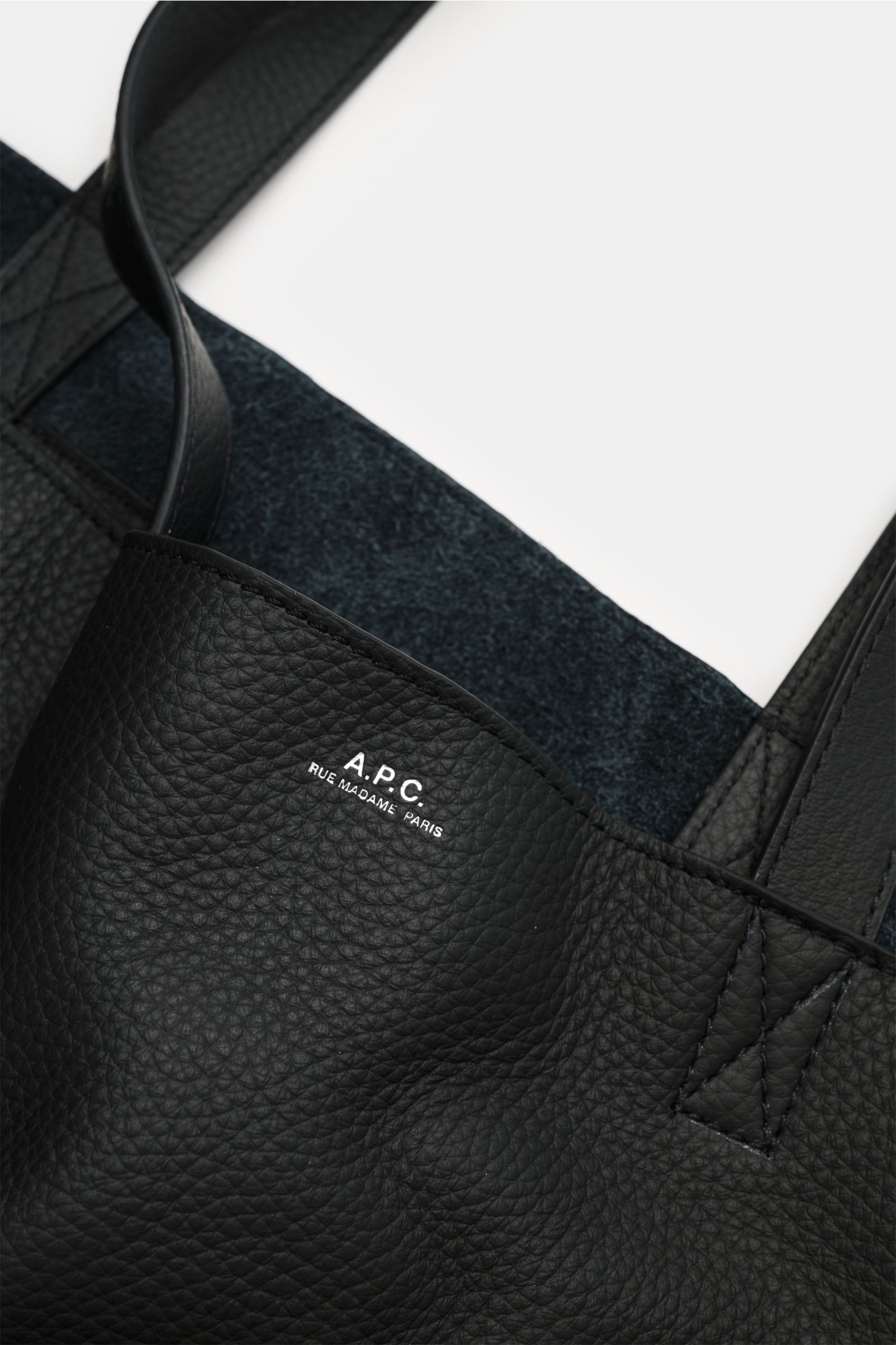 A.P.C. Leder Tote Bag schwarz