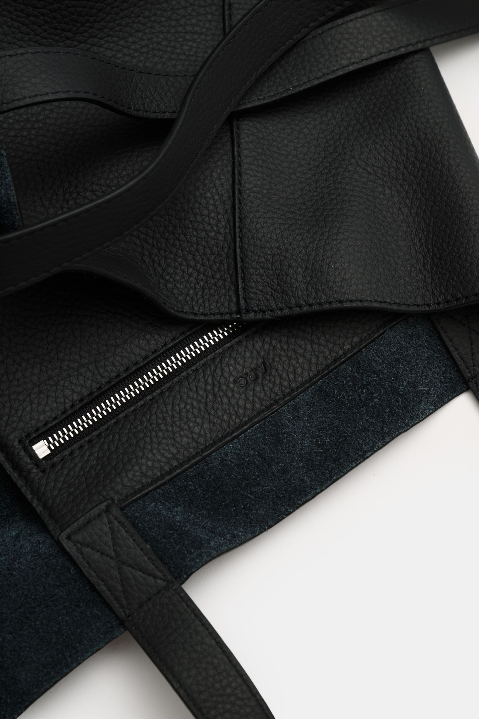 A.P.C. Leder Tote Bag schwarz