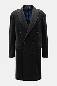 Stile Latino Cashmere Mantel 'Eros' dunkelgrau/schwarz gemustert