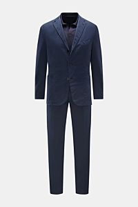 Boglioli Anzug 'K. Jacket' navy in Slim Fit, frontale Aufnahme, Baumwoll-Twill, tailliertes Sakko, schmal zulaufende Hose, leicht elastisch.