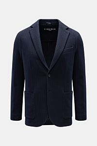 Circolo 1901 Strickblazer navy aus reiner Wolle, Slim Fit, tonaler Fischgrat, taillierter Zwei-Knopf-Stil, frontal fotografiert.