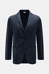 Boglioli Sakko 'K. Jacket' navy, frontale Ansicht, Unconstructed-Slim-Fit mit Baumwolle-Lyocell-Cashmere-Mix, drei Knöpfe, fallendes Revers, Brusttasche, Hüfttaschen.
