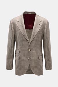 Brunello Cucinelli Sakko beige/dunkelbraun kariert