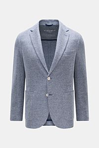 Circolo 1901 Sakko 'Coarse' dunkelblau/navy/weiß meliert, schmal geschnitten, Leinen-Mix, Slim Fit, Unconstructed-Design, frontale Ansicht.