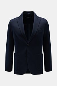 Circolo 1901 Piqué Sakko navy, schmal geschnitten, halb gefüttert, aus elastischem Baumwoll-Piqué, Slim Fit, von vorne fotografiert.
