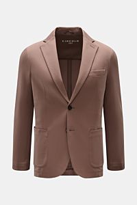 Circolo 1901 Piqué Sakko graubraun, slim Fit, elastischer Baumwoll-Piqué, Unconstructed-Design, Zwei-Knopf, Taschen, fallendes Revers, frontal fotografiert.