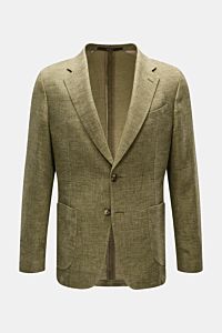 Front view of Windsor Smart-casual jacket 'Giorno' olive melange in lightweight cotton and linen blend with slim fit, step lapel, and two-button style.

Stylish and uncomplicated: With the lightweight, unconstructed 'Giorno' smart-casual jacket by 