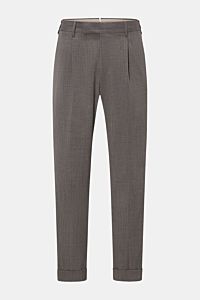 PT Torino Wollhose 'The Rebel' dunkelgrau meliert von vorne, knöchellang, mit leichter elastischer Schurwolle, Bundhaken, französischen Taschen und Saumaufschlag.