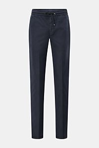 Mason's Jogpants 'New York' navy, frontale Ansicht, Slim Fit, Baumwolle-Lyocell-Mix, elastischer Bund, Tunnelzug, Zip Fly, Taschen, leichter Stretch.