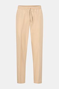 Front view of Briglia 1949 Jogger pants 'Wimbledon' sand, casual tapered fit joggers in slightly stretchy cotton poplin with elasticated waistband and drawstring.

Add some Italian flair to your wardrobe with the casual jogger pants 'Wimbledon' from th