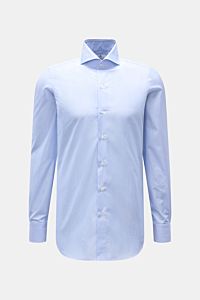 Finamore Business Hemd 'Sergio Milano' Haifisch-Kragen blau/weiß gestreift