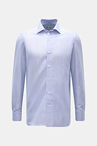 Borrelli Business Hemd 'Luciano' Kent-Kragen blau/weiß gestreift