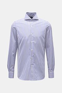 Finamore Business shirt 'Sergio Napoli' shark collar blue/white striped