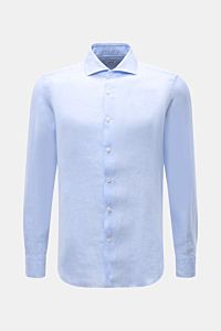 von Braun Leinenhemd Haifisch-Kragen hellblau meliert