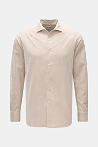 Jacquard-Hemd 'Aannacapri' Haifisch-Kragen beige gemustert