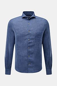 Ace Denim Linen shirt shark collar grey-blue