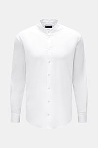 Emporio Armani Casual Hemd Grandad-Kragen weiß