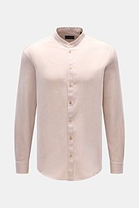 Emporio Armani Casual Hemd Grandad-Kragen sand