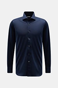Fray Piqué-Hemd Haifisch-Kragen 'Lione Cucitura' navy
