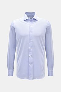 Fray Piqué-Hemd Haifisch-Kragen 'Lione Cucitura' rauchblau meliert