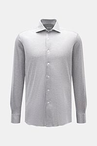 Fray Piqué shirt shark collar 'Lione Cucitura' grey mottled