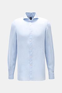 Finamore Linen shirt 'Sergio Gaeta' shark collar light blue