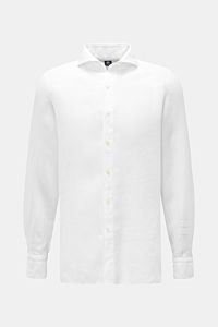 Finamore Leinenhemd 'Sergio Gaeta' Haifisch-Kragen weiß