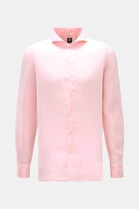 Finamore Linen shirt 'Sergio Gaeta' shark collar rose