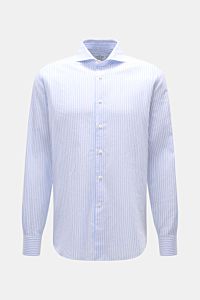 Gherardi Casual-Hemd Haifisch-Kragen hellblau/weiß gestreift