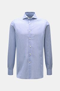 Gherardi Casual-Hemd Haifisch-Kragen blau/weiß gestreift