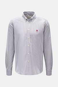 Ami Paris Casual Hemd Button-Down-Kragen schwarz/weiß gestreift