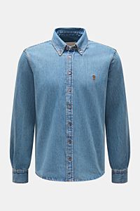 Ami Paris Jeanshemd Button-Down-Kragen rauchblau
