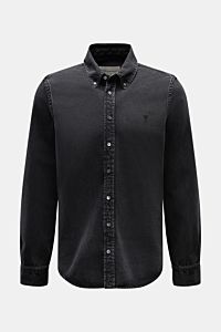 Ami Paris Jeanshemd Button-Down-Kragen dunkelgrau