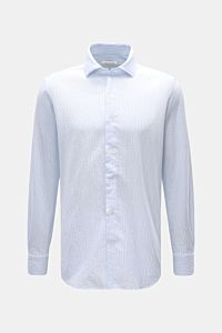 Guglielminotti Casual Hemd Haifisch-Kragen hellblau/weiß gestreift