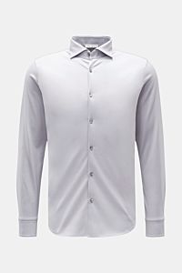 Stefan Brandt Jersey-Hemd 'Otis' Haifisch-Kragen hellgrau