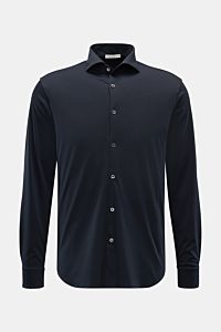 Stefan Brandt Jersey-Hemd 'Otis' Haifisch-Kragen navy